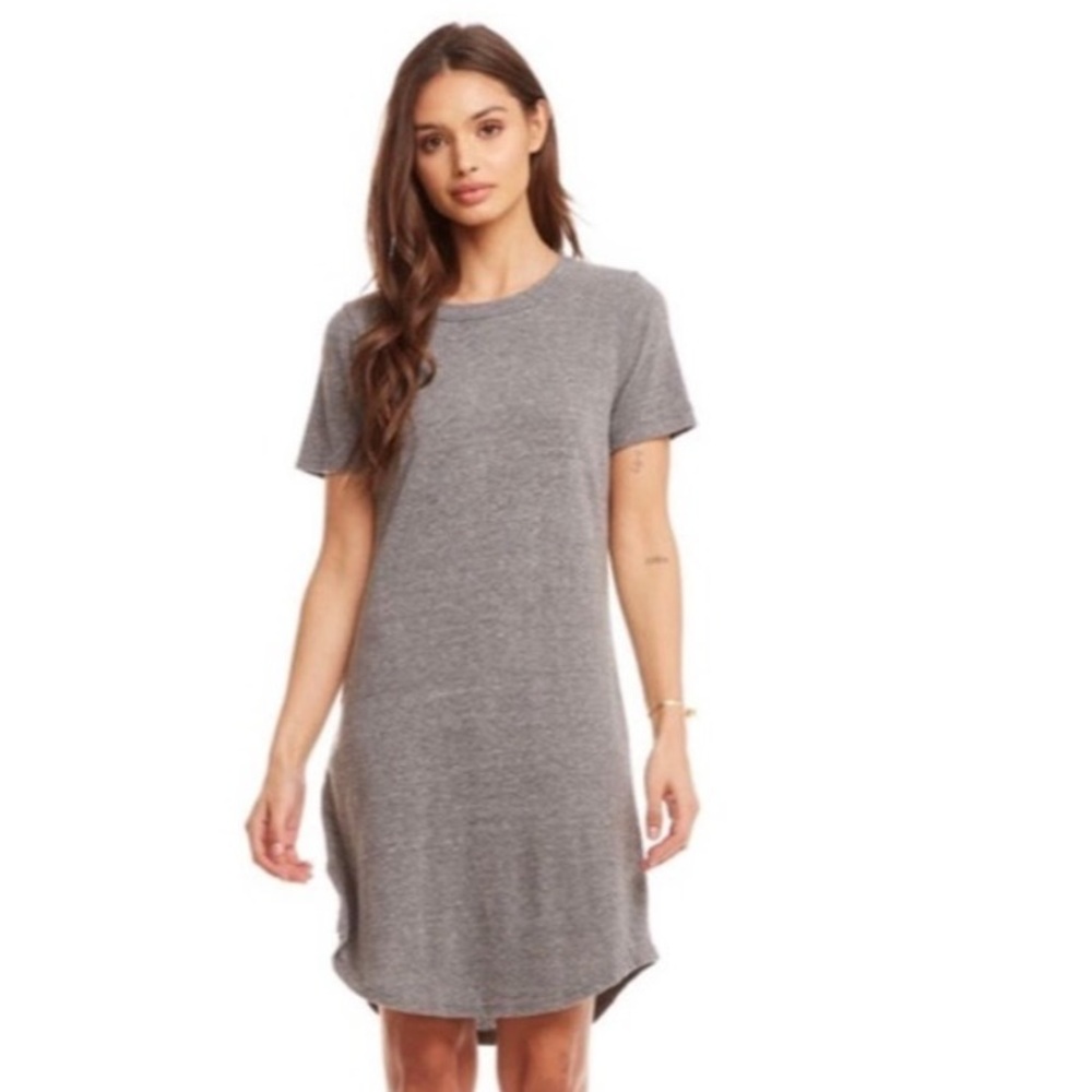 NWT CHASER Triblend Short Sleeve Crewneck High Low Shirttail T Shirt Dress SZ S